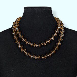 Vintage Brown Glass Beaded Necklace